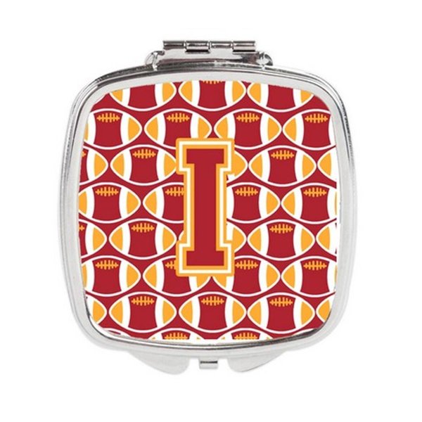 Carolines Treasures Letter I Football Cardinal and Gold Compact Mirror CJ1070-ISCM